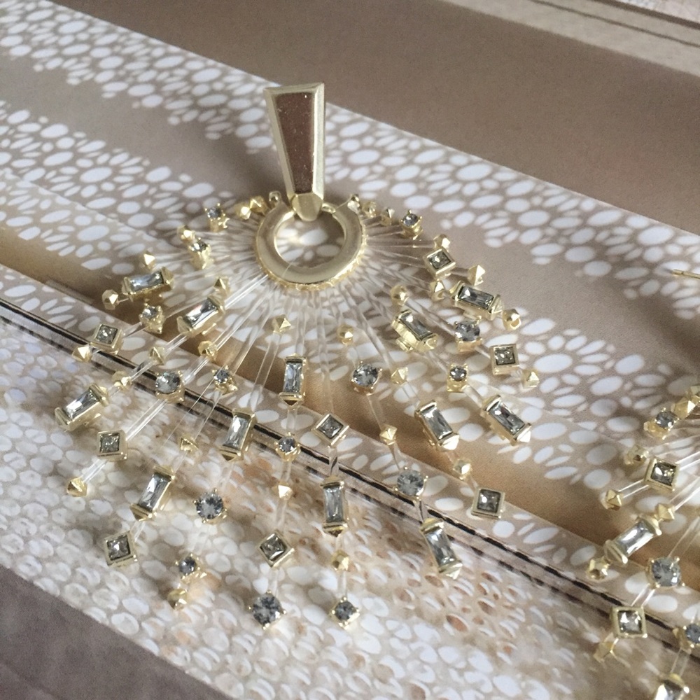 Kendra Scott Gold and Silver Fan Earrings - Picture 3 of 7